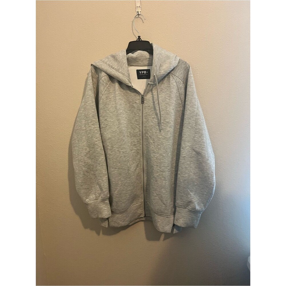 YPB Women's Light Gray Zip-Front Hoodie
